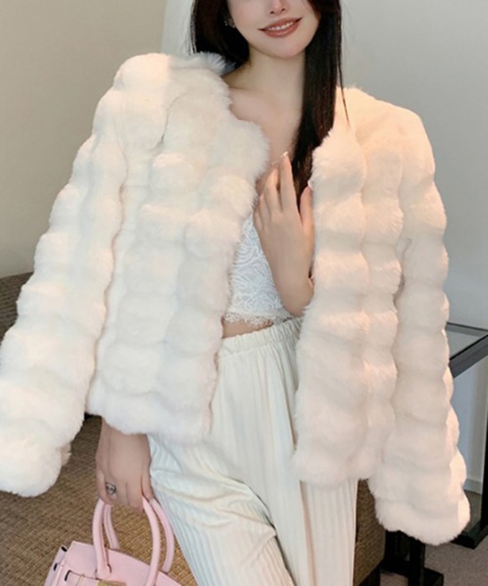 3D SOFT texture  fake fur  フェイクファー　ジャケット
